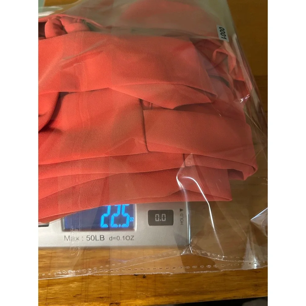 Alex Marie Coral Pink Wide Leg Jumpsuit Sleeveless Surplice Tie Waist Size 8 - Picture 13 of 13